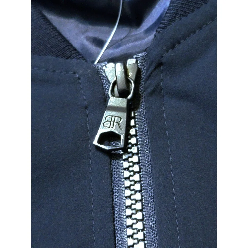Banana Republic Men's XXL Bomber Flight Jacket Moisture Resistant Logo Zip Blue